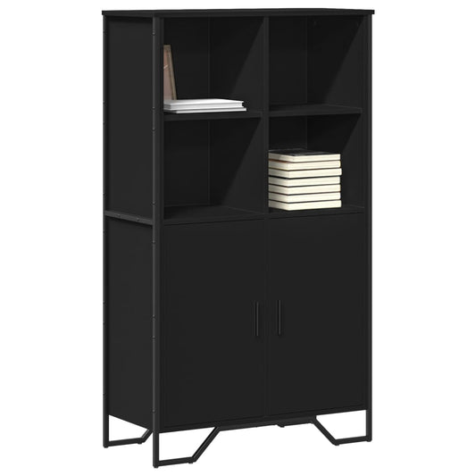 Highboard Black 79.5x35.5x137.5 cm Engineered wood