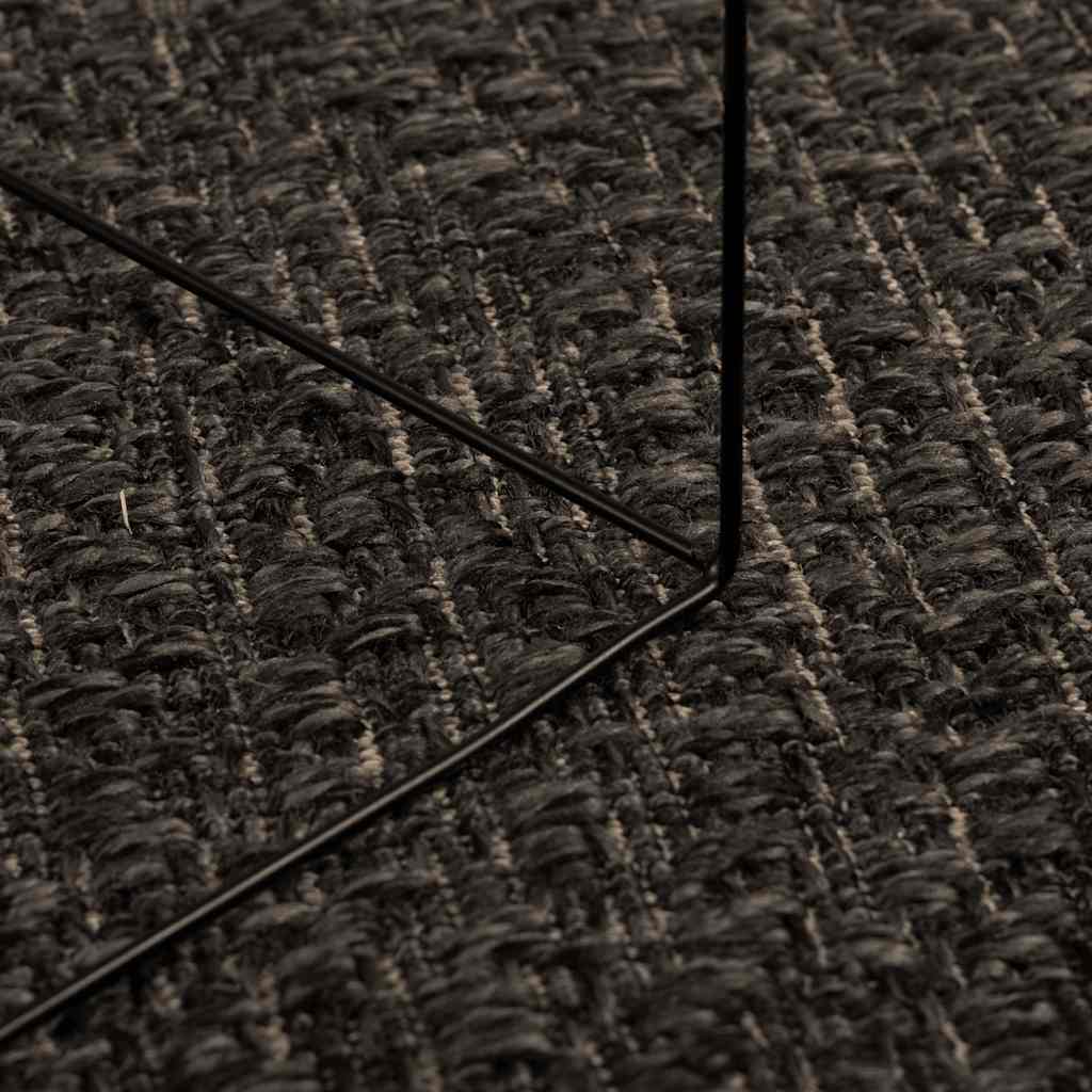 Rug ZIZUR Anthracite 160x230 cm Jute Look Indoor and Outdoor