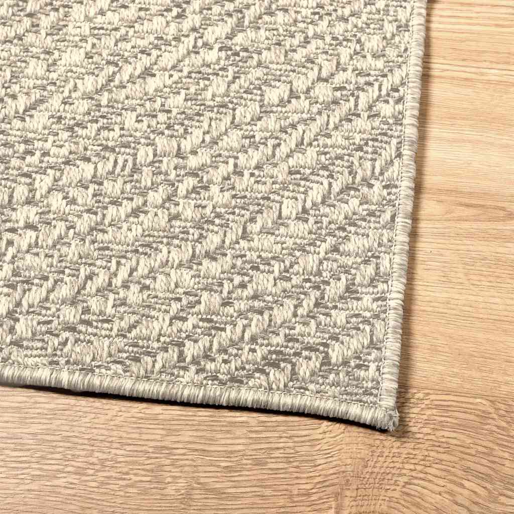 Rug ZIZUR Cream 100x200 cm Jute Look Indoor and Outdoor