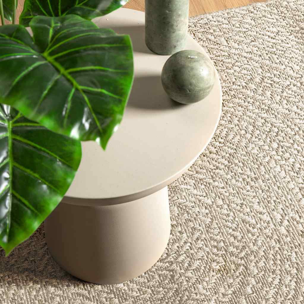 Rug ZIZUR Cream 200x290 cm Jute Look Indoor and Outdoor