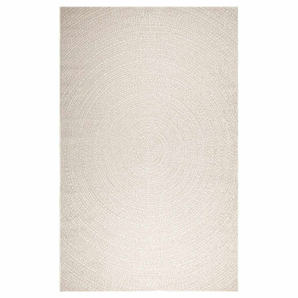Rug ZIZUR Cream 200x290 cm Jute Look Indoor and Outdoor