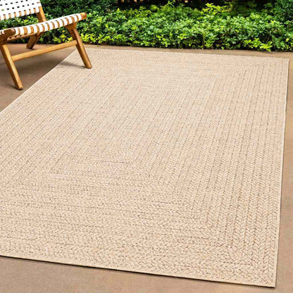 Rug ZIZUR Beige 80x250 cm Jute Look Indoor and Outdoor
