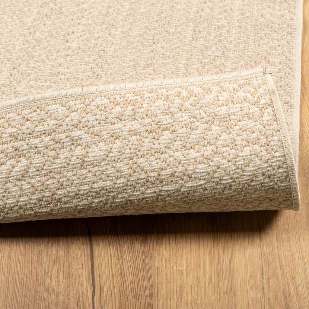 Rug ZIZUR Beige 80x250 cm Jute Look Indoor and Outdoor