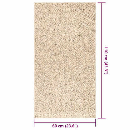 Rug ZIZUR Beige 60x110 cm Jute Look Indoor and Outdoor