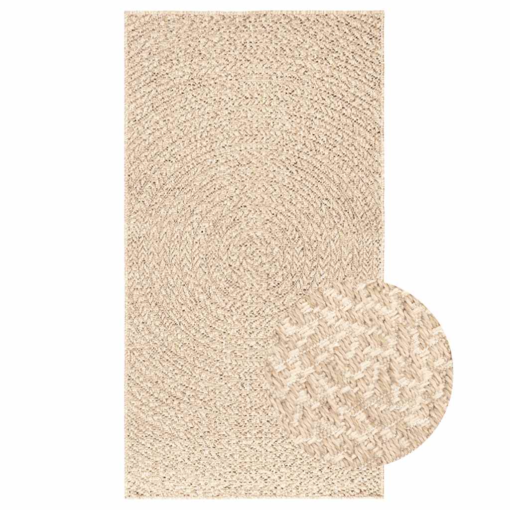 Rug ZIZUR Beige 80x150 cm Jute Look Indoor and Outdoor