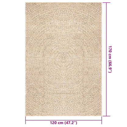 Rug ZIZUR Beige 120x170 cm Jute Look Indoor and Outdoor