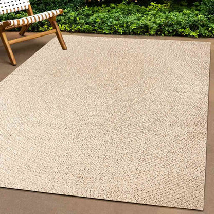 Rug ZIZUR Beige 140x200 cm Jute Look Indoor and Outdoor