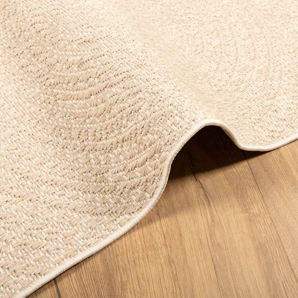 Rug ZIZUR Beige 140x200 cm Jute Look Indoor and Outdoor