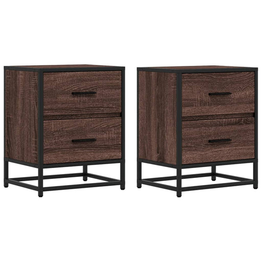 Bedside Cabinets 2 pcs Brown Oak 40x31x50 cm Engineered Wood
