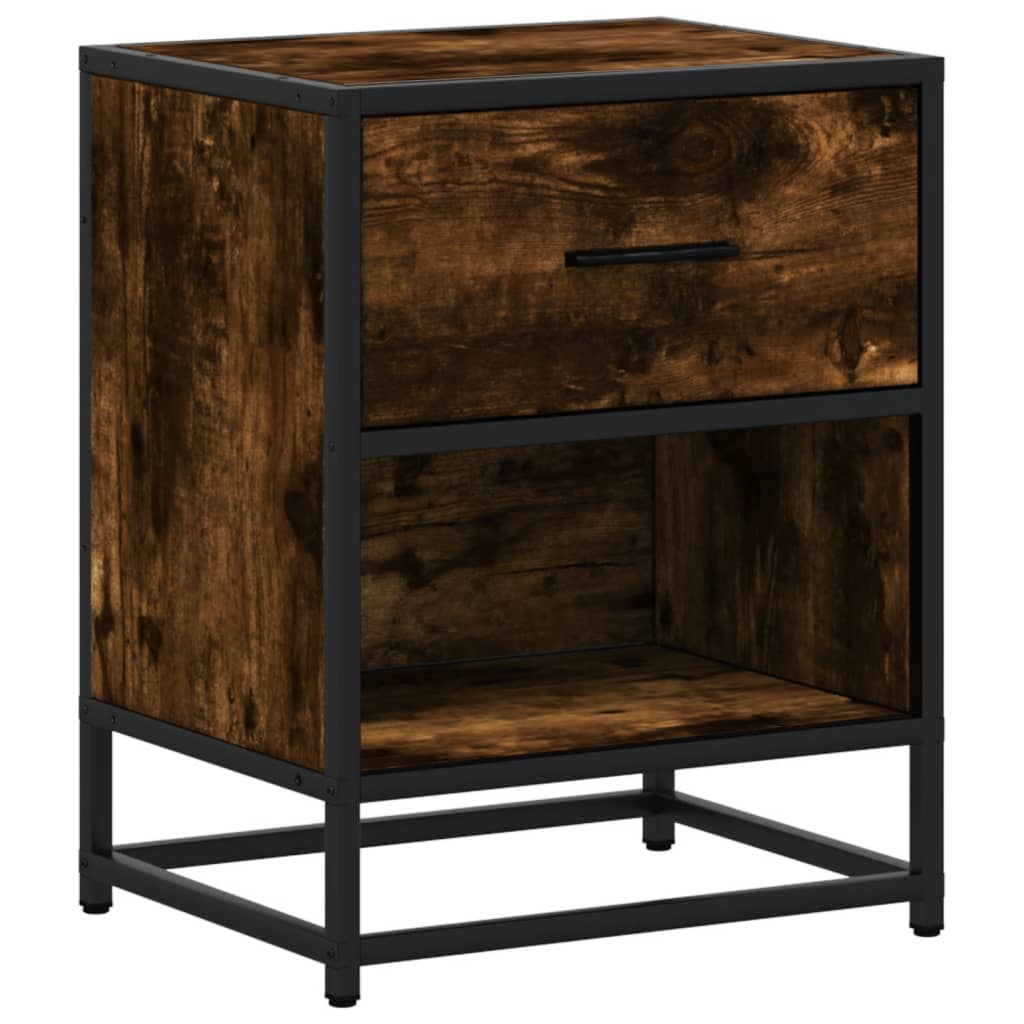 Bedside Cabinet Smoked Oak 40x31x50 cm Engineered Wood
