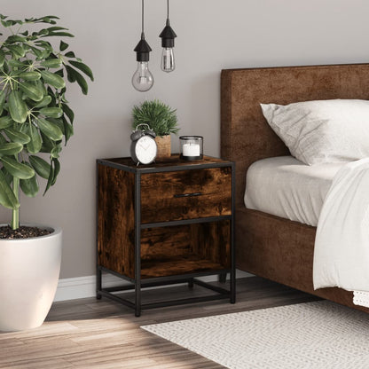 Bedside Cabinet Smoked Oak 40x31x50 cm Engineered Wood