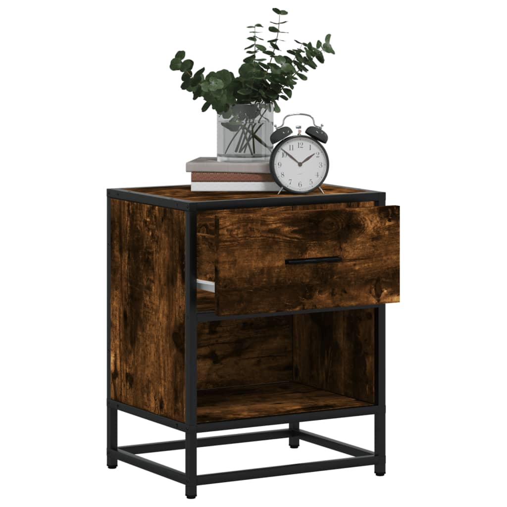 Bedside Cabinet Smoked Oak 40x31x50 cm Engineered Wood