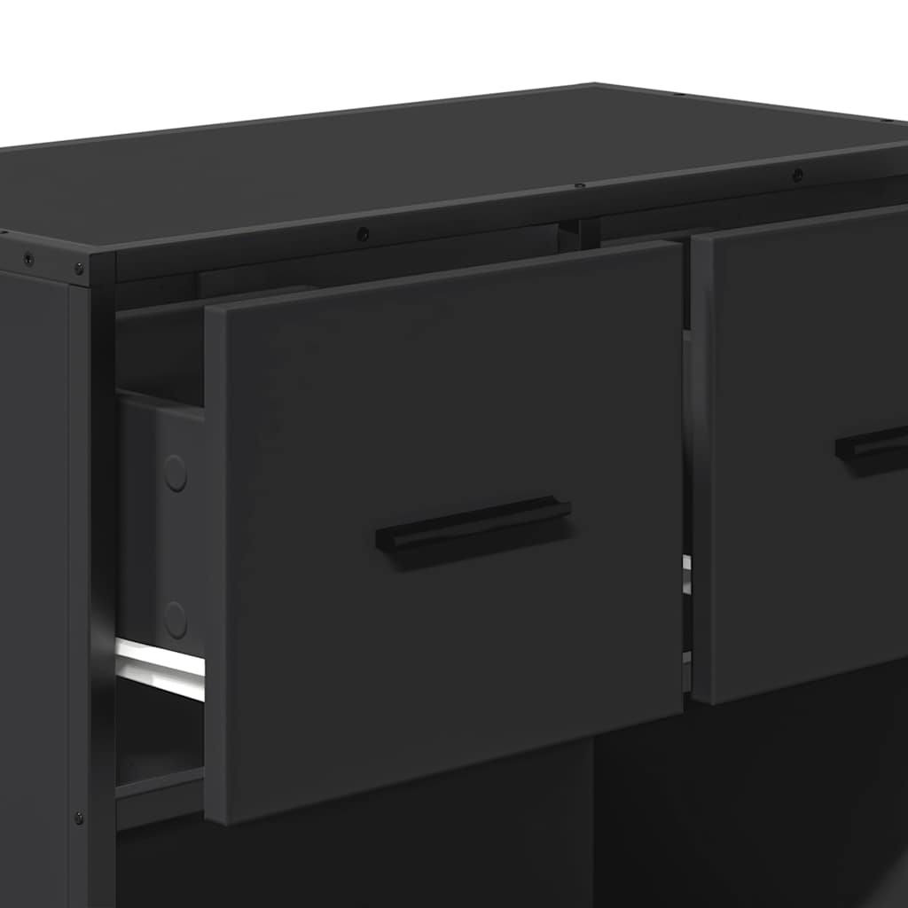 Bedside Cabinet Black 60x31x60 cm Engineered Wood and Metal