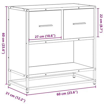Bedside Cabinet Black 60x31x60 cm Engineered Wood and Metal
