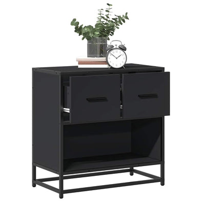 Bedside Cabinet Black 60x31x60 cm Engineered Wood and Metal