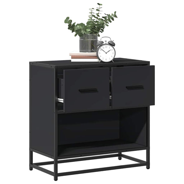 Bedside Cabinet Black 60x31x60 cm Engineered Wood and Metal