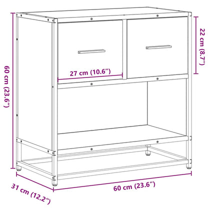 Bedside Cabinet Sonoma Oak 60x31x60 cm Engineered Wood and Metal