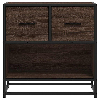 Bedside Cabinet Brown Oak 60x31x60 cm Engineered Wood and Metal