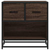 Bedside Cabinet Brown Oak 60x31x60 cm Engineered Wood and Metal