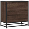 Bedside Cabinet Brown Oak 60x31x60 cm Engineered Wood and Metal