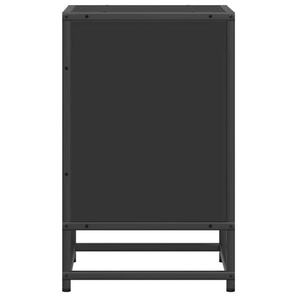 Bedside Cabinet Black 40x31x50 cm Engineered Wood and Metal