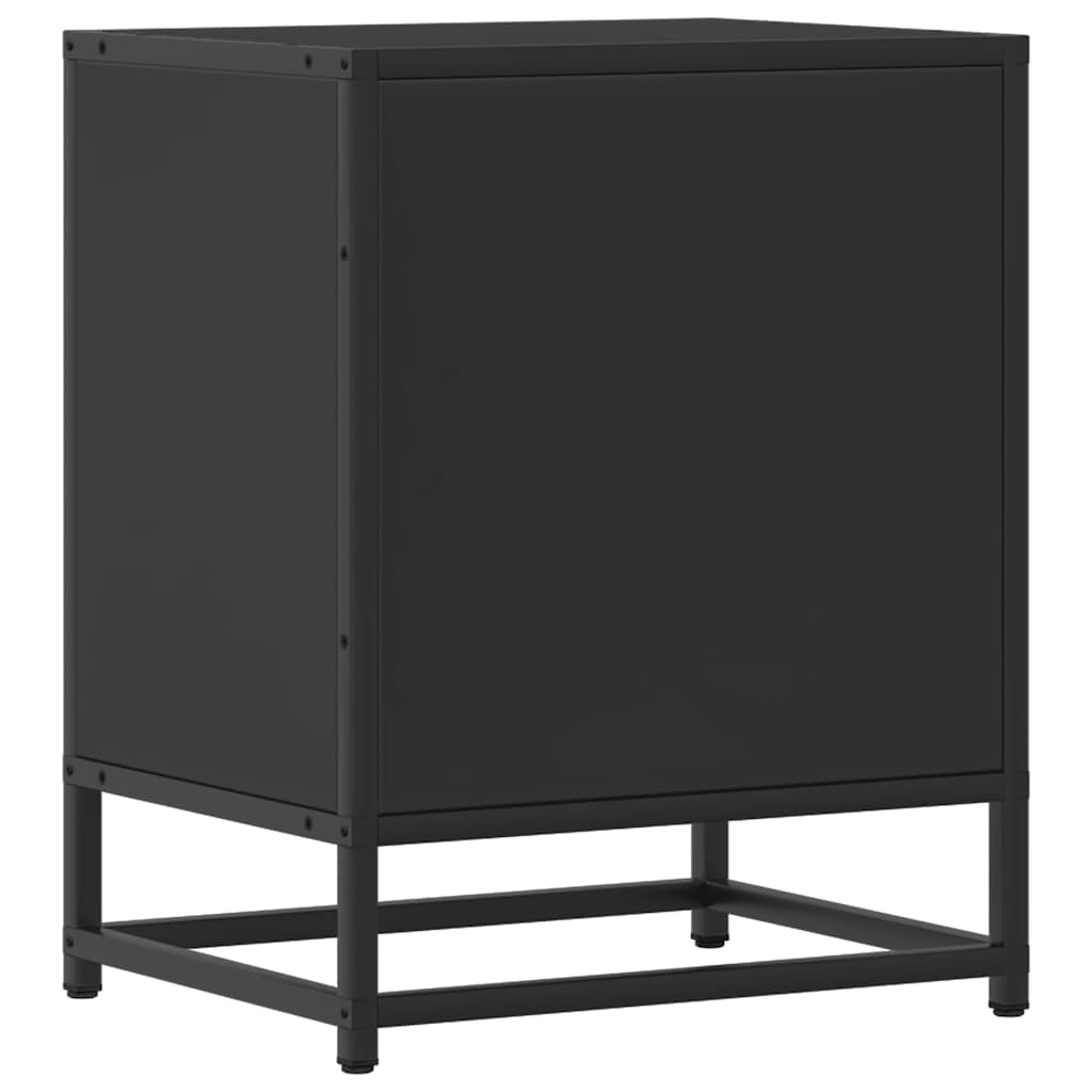 Bedside Cabinets 2 pcs Black 40x31x50 cm Engineered Wood and Metal