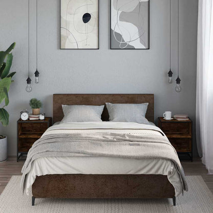 Bedside Cabinets 2 pcs Smoked Oak 40x31x50 cm Engineered Wood and Metal