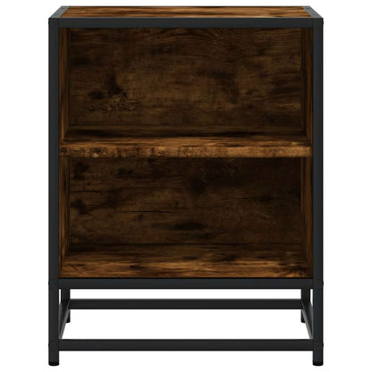 Bedside Cabinets 2 pcs Smoked Oak 40x31x50 cm Engineered Wood and Metal