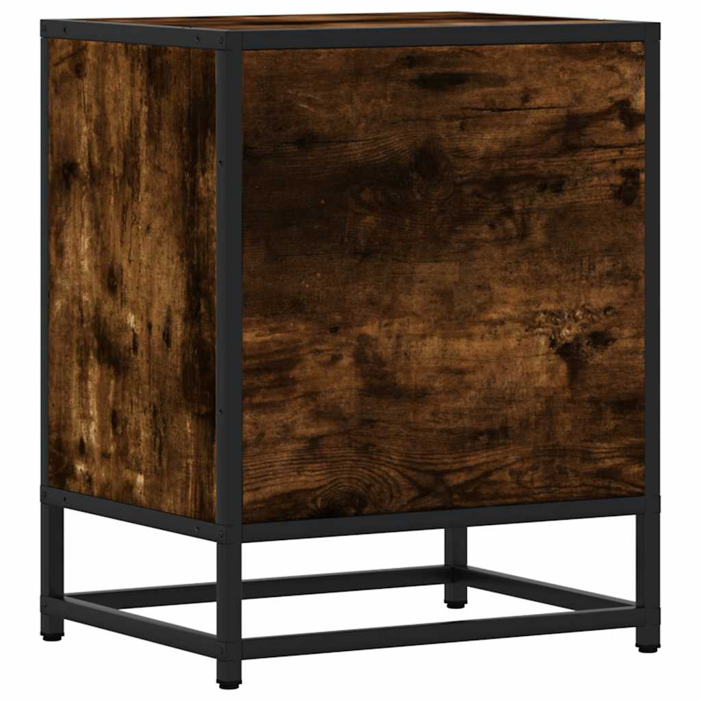 Bedside Cabinets 2 pcs Smoked Oak 40x31x50 cm Engineered Wood and Metal