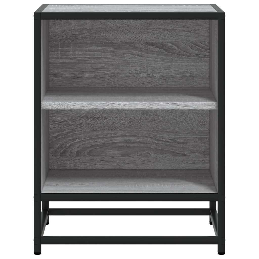 Bedside Cabinet Grey Sonoma 40x31x50 cm Engineered Wood and Metal