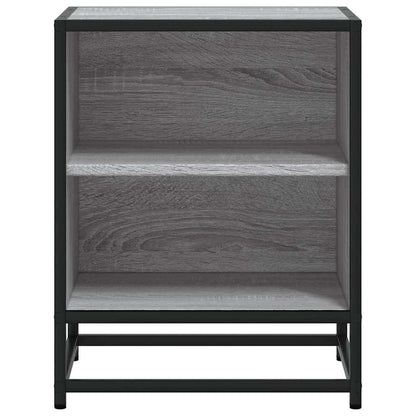 Bedside Cabinet Grey Sonoma 40x31x50 cm Engineered Wood and Metal