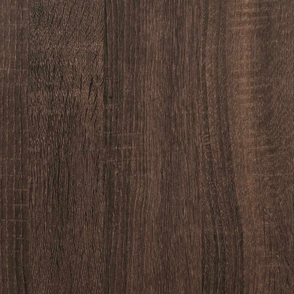 Bedside Cabinet Brown Oak 40x31x50 cm Engineered Wood and Metal