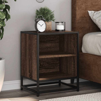 Bedside Cabinets 2 pcs Brown Oak 40x31x50 cm Engineered Wood and Metal