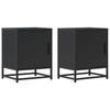 Bedside Cabinet Black 40x31x50 cm Engineered Wood and Metal
