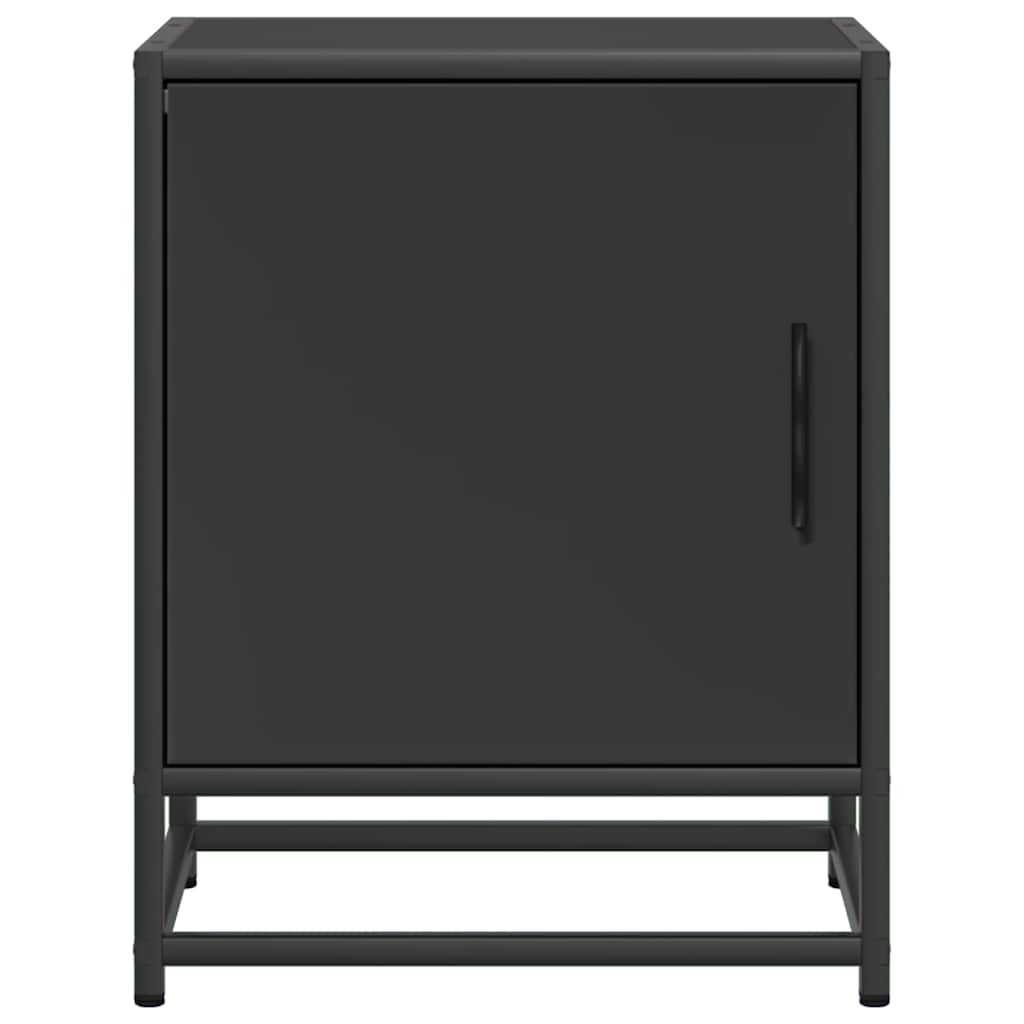 Bedside Cabinet Black 40x31x50 cm Engineered Wood and Metal
