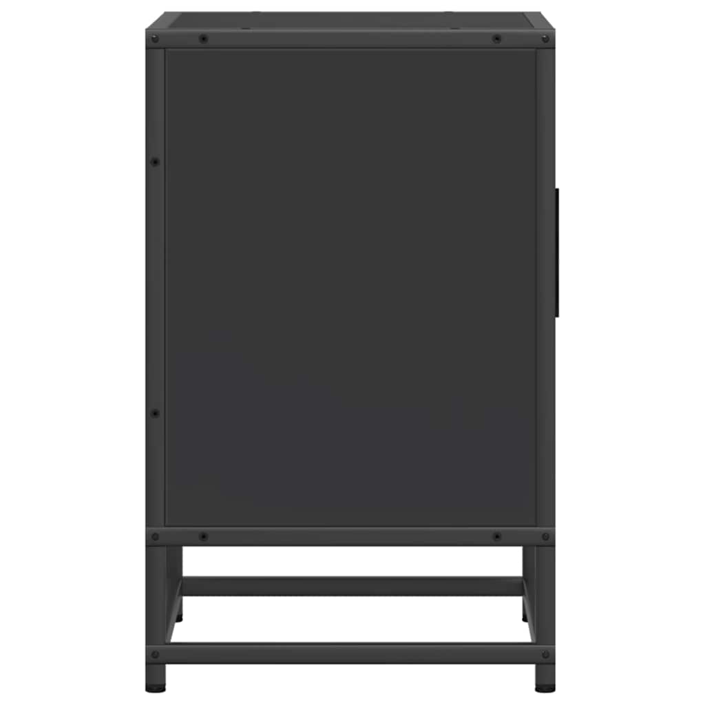 Bedside Cabinet Black 40x31x50 cm Engineered Wood and Metal