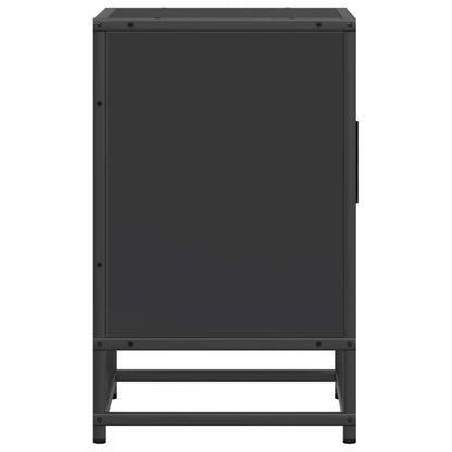Bedside Cabinet Black 40x31x50 cm Engineered Wood and Metal