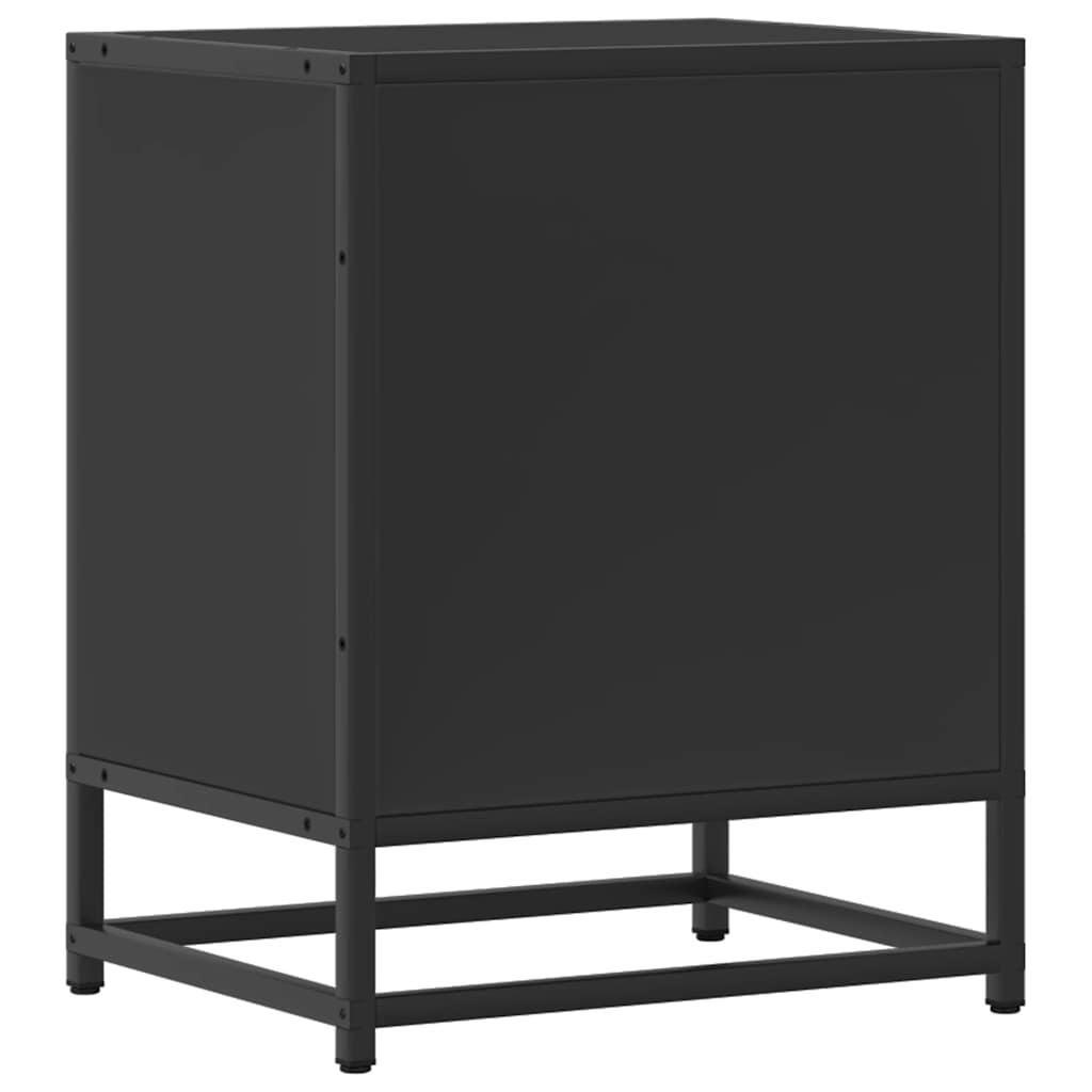 Bedside Cabinet Black 40x31x50 cm Engineered Wood and Metal