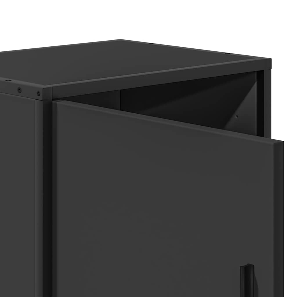 Bedside Cabinets 2 pcs Black 40x31x50 cm Engineered Wood and Metal