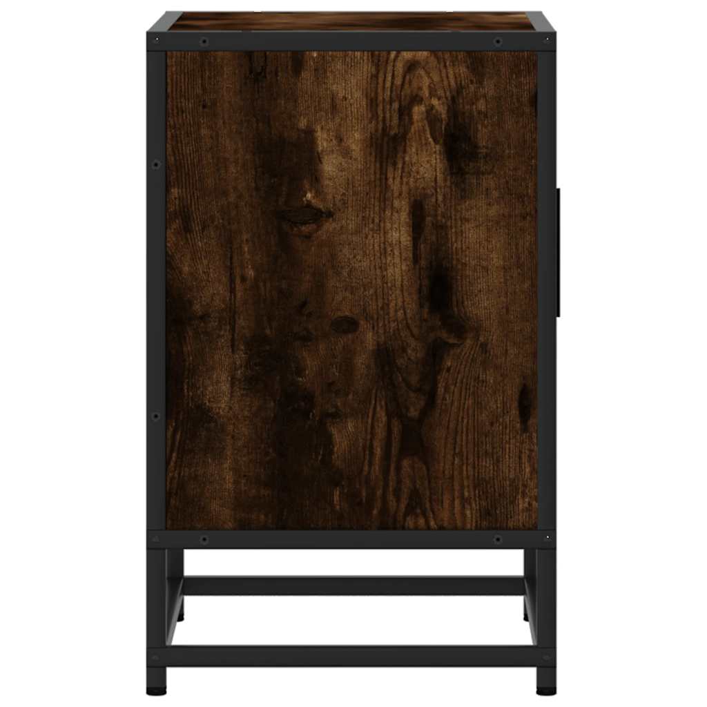 Bedside Cabinets 2 pcs Smoked Oak 40x31x50 cm Engineered Wood and Metal