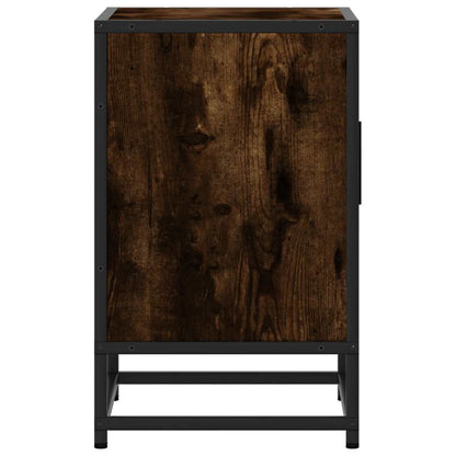 Bedside Cabinets 2 pcs Smoked Oak 40x31x50 cm Engineered Wood and Metal