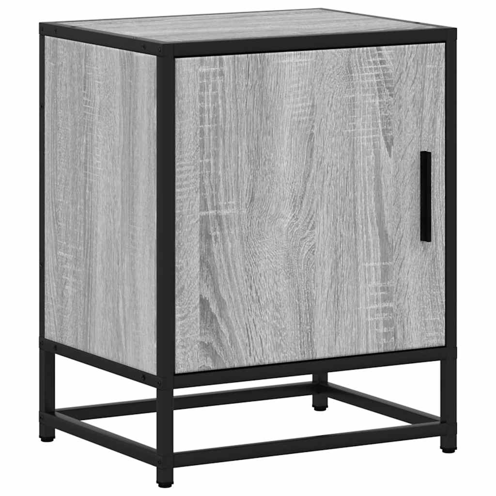 Bedside Cabinet Grey Sonoma 40x31x50 cm Engineered Wood and Metal