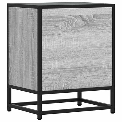 Bedside Cabinet Grey Sonoma 40x31x50 cm Engineered Wood and Metal