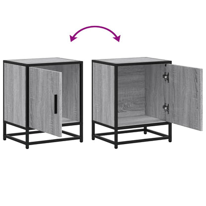 Bedside Cabinet Grey Sonoma 40x31x50 cm Engineered Wood and Metal