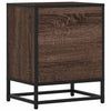 Bedside Cabinet Brown Oak 40x31x50 cm Engineered Wood and Metal