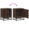 Bedside Cabinet Brown Oak 40x31x50 cm Engineered Wood and Metal