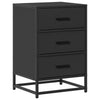 Bedside Cabinet Black 40x34.5x60 cm Engineered Wood and Metal