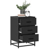 Bedside Cabinet Black 40x34.5x60 cm Engineered Wood and Metal