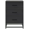 Bedside Cabinet Black 40x34.5x60 cm Engineered Wood and Metal