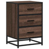 Bedside Cabinet Brown Oak 40x34.5x60 cm Engineered Wood and Metal